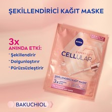 NIVEA Cellular Doğal Retinol Alternatifi Saf Bakuchiol, Hyaluronik Asit içeren Yüz Kağıt Maske, 1 Adet