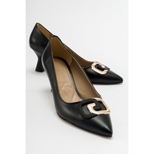 Ccway Tokalı  Kadın Topuklu Ayakkabı SİYAH CİLT