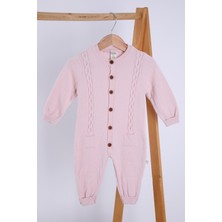 Baby Hola Babyhola Organik  Triko Kız Erkek Bebek Çocuk Bereli Tulum Takım 5717