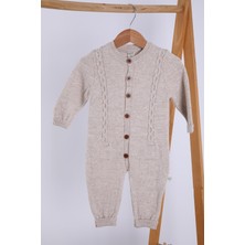Baby Hola Babyhola Organik  Triko Kız Erkek Bebek Çocuk Bereli Tulum Takım 5717