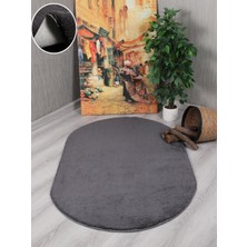 My Evilla Modern Dekoratif Kaymaz Taban Rabbit Oval Halı Yolluk