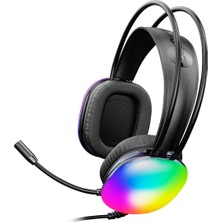 Lecoo Lenovo Lecoo HT409 USB Kablolu Rgb LED Aydınlatmalı Mikrofonlu Kulak Üstü Gaming Kulaklık Beyaz