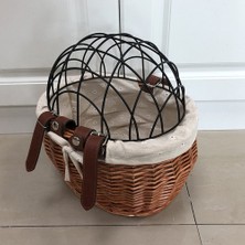 Pabiflo Kedi Köpek Bisiklet Ön Gidon Sepeti Evcil Hayvanlar El Dokuma Bisiklet Sepeti (Yurt Dışından)
