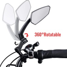 Pabiflo Bisiklet Aynaları, 360° Dönebilen Bisiklet Dikiz Aynaları, 1 Çift (Siyah) (Yurt Dışından)