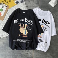 Touz Moda Retro Duck Baskılı Oversize T-Shirt