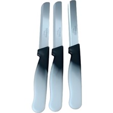 Solingen Sebze Bıçağı Lazerli Siyah Beyaz Renkli Kulp 3 Lü Set (22 Cm)