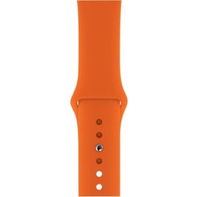 Dijimedia Apple Watch Seri 1/2/3/4/5/6/7/8/se/ultra 38MM 40MM 41MM Kordon Kayış Bileklik Klasik Silikon Kremit Turuncu