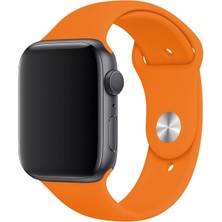 Dijimedia Apple Watch Seri 1/2/3/4/5/6/7/8/se/ultra 38MM 40MM 41MM Kordon Kayış Bileklik Klasik Silikon Açık Turuncu