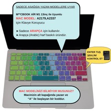 McStorey Macbook Air M1 Klavye Kılıf 13 inç UK(EU) Arapça Baskılı A2179 A2337 ile Uyumlu Dazzle