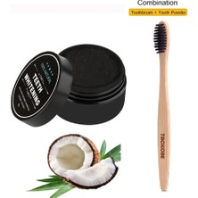 Silver Umbrella Diş Beyazlatma Bambu Kömür Diş Fırçası Yumuşak Kıllı Ahşap Diş Fırçası Diş Tozu Ağız Hijyeni Temizleme (Yurt Dışından)