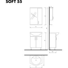 Era Soft 55 cm Beyaz Banyo Dolabı (Mdf)