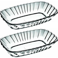Paşabahçe 53702 Mezze Cam 2li Çerezlik Meze Tabağı Kahvaltılık 16CM