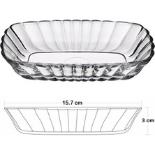 Paşabahçe 53702 Mezze Cam 2li Çerezlik Meze Tabağı Kahvaltılık 16CM