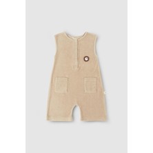 Little Gusto Kolsuz Şort Tulum Bej