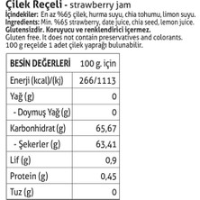 Pol'sGurme Kukuli Çilek Reçeli Chia Tohumlu, %65 Meyve Oranlı, Şeker İlavesiz 360 gr x2 Adet