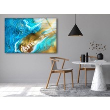 Myphotostation Altın Soyut Temperli Cam Duvar Tablosu