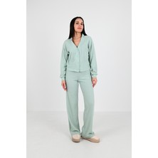 Koza Kadın Örme Hırkalı Takım 3975-24