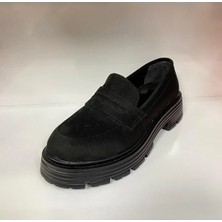 Ventes Siyah Süet Kadın Loafer Ayakkabı