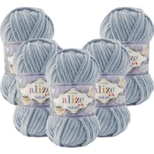 Alize Velluto 5'li 428 Orta Gri El Örgü Ipliği