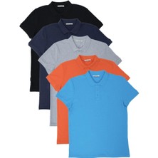 Polo State Erkek Regular Fit Polo Yaka 5li T-Shirt  Çok Renkli