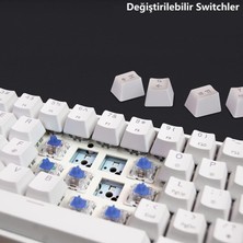 Valkyrie Leaven K620 Blue Switch Mekanik Gaming Oyun Klavyesi Rgb 61 Key Mavi Tuş Type-C Klavye Beyaz