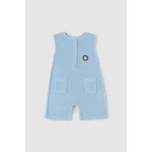 Little Gusto Kolsuz Şort Tulum Mavi