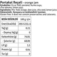 Pol's Gurme Pol'sgurme Chia Tohumlu Şeker Ilavesiz %65 Meyve Oranlı Portakal Reçeli 380 gr