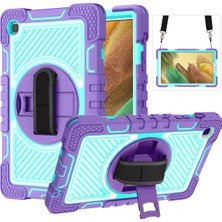 XFashion Samsung Galaxy Tab A7 Lite 8.7 Tablet Kılıf Kickstand Strap ile Kickstand Anti-Shock Kapağı (Yurt Dışından)