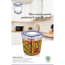 Magev Plastik 3lü Set 575 ml Contalı Derin Kare Saklama Kabı