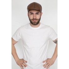 Ege Deri   Kuzu Derisi Içi Kürklü Taba Erkek Kasket