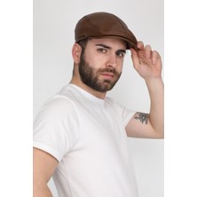 Ege Deri   Kuzu Derisi Içi Kürklü Taba Erkek Kasket