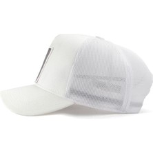 BlackBörk V1 Trucker See You Later Never - 2 Kod Logolu Unisex Beyaz Şapka (Cap)