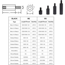 Jelang 320 Adet M3 Erkek Dişi Altıgen Naylon Spacer Standoff Vida Dişli Sütun Pcb Anakart Standoff Dayanıklı Kullanımı Kolay (Yurt Dışından)