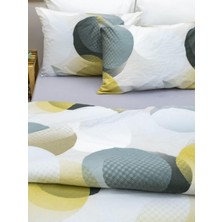 Homenup 100X200  Pamuklu 63 Tel Daire Desenli Tek Kişilik Nevresim Takımı