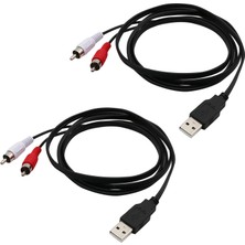 Humble 1.5m USB A Erkek 2x Rca Fono Av Kablosu Tv Aux Ses Video Adaptörü (Yurt Dışından)