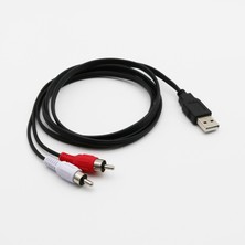 Humble 1.5m USB A Erkek 2x Rca Fono Av Kablosu Tv Aux Ses Video Adaptörü (Yurt Dışından)