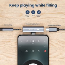 Humble 2ın1 USB Type-C - USB C/3.5mm Kulaklık Adaptörü Kulaklık Dac Ses Dönüştürücü 32BIT/384KHZ Dijital Dekoder PD27W Gri (Yurt Dışından)
