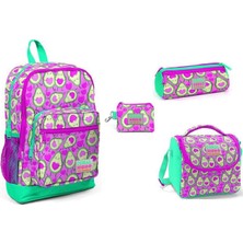 Coral Hıgh Avakado Meyvesi Temalı Kız Çocuk Ilkokul Çanta Seti- Dört Parçalı Set