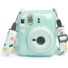 Instax Mini 12 Fotoğraf Makinesi 20'li Film Simli Pleksi Kılıf ve Fotoğraf Çerçevesi Seti 1