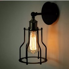 Riolight  Vintage,rustkik,retro Mafsallı Siyah 1XE27 Hareketli Kafes Aplik NOT:1ADET Fiyatıdır.