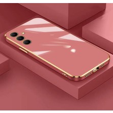 MTK Moveteck Samsung Galaxy A05S Kılıf Kamera Korumalı Parlak Gold Kenarlı Altın Işlemeli Şeritli Yumuşak Silikon Bark Kapak