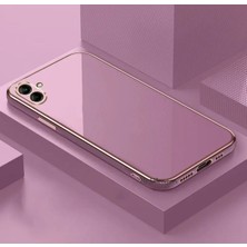 MTK Moveteck Samsung Galaxy A05 Kılıf Kamera Korumalı Parlak Gold Kenarlı Altın Işlemeli Şeritli Yumuşak Silikon Bark Kapak