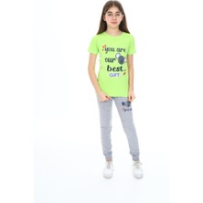 Turkuaz Kids We Love Tropical Yeşil Kız Çocuk Kısa Kol Baskılı Pijama Takım