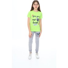 Turkuaz Kids We Love Tropical Yeşil Kız Çocuk Kısa Kol Baskılı Pijama Takım