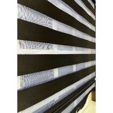 StorBurada Zebra Stor Perde Siyah Etek Dilimli STB-400-V15