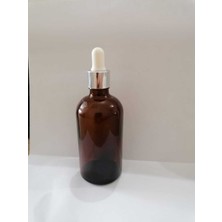 Ziylan 100 cc Kahverengi Cam Damlalıklı Şişe Medikal Şişe 25 Adet Gümüş Kapak Beyaz Emzik