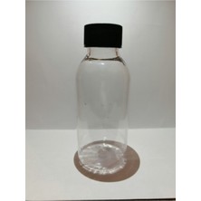 Ziylan 100 ml Şeffaf Plastik Şişe + Siyah Düz Kapak Boş Şişe Medikal Şişe 100 Adet