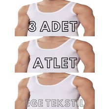 Ege Tekstil Ekonomik Pamuklu Erkek Beyaz Atlet 3 Adet