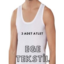 Ege Tekstil Ekonomik Pamuklu Erkek Beyaz Atlet 3 Adet