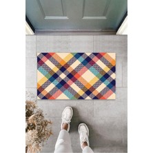 Tecnoo Renkli Kapı Önü Paspası Pötikare Desen  K-3261